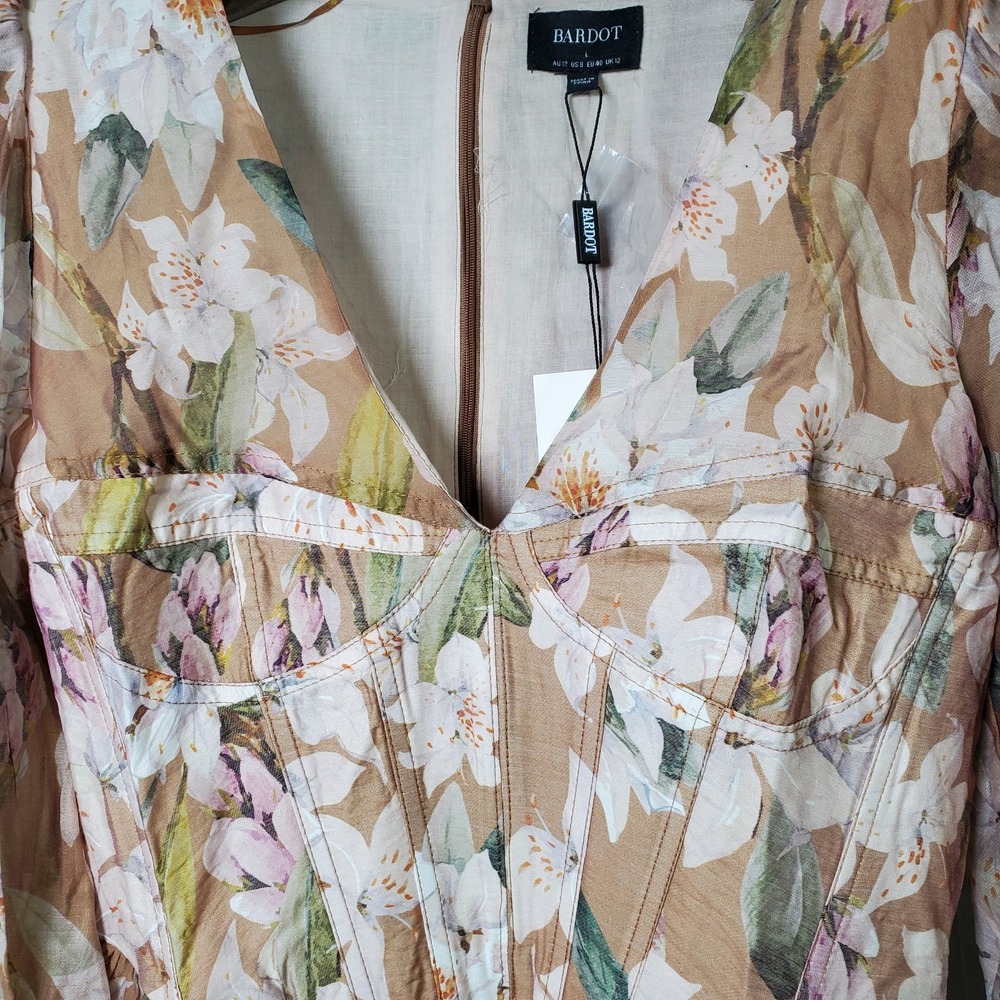 Bardot‎ Zelina Ethereal Floral Fit & Flare Dress Fairy Romantic Size 6 Cottage - Picture 4 of 7